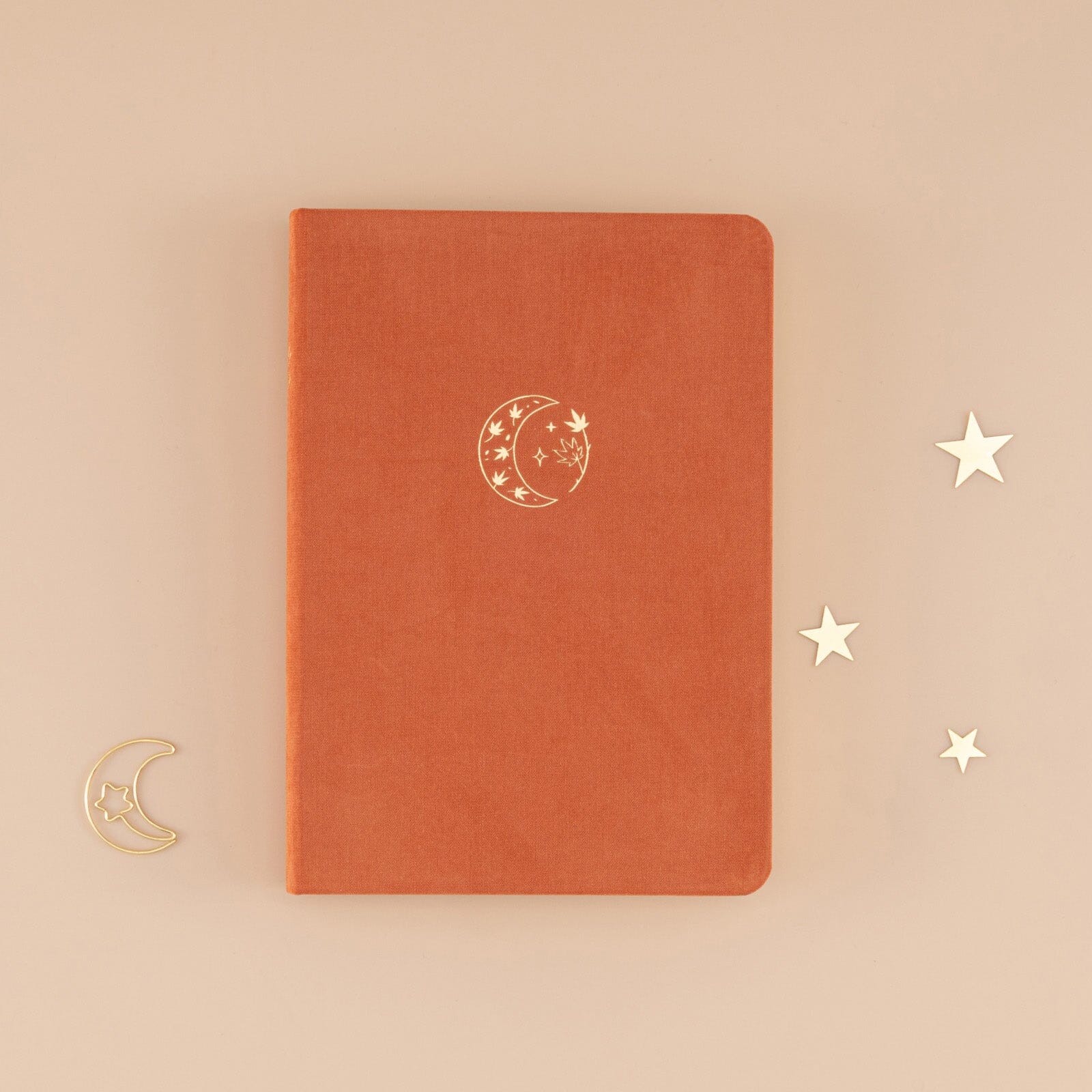 Burnt Orange Velvet Planner — Grid Paper | Metallic Gold Edging