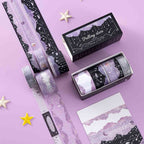 Dreamy Silver Stars & Moons Washi Tape Set (5 Rolls)