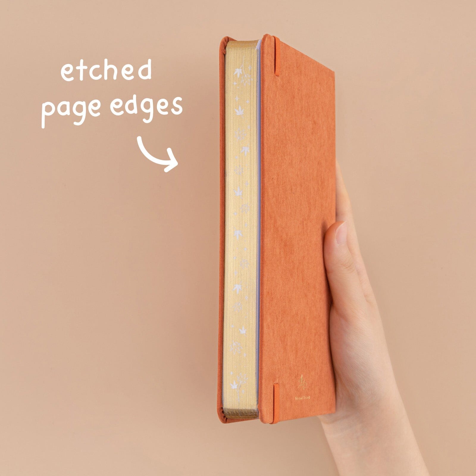 Burnt Orange Velvet Planner — Grid Paper | Metallic Gold Edging
