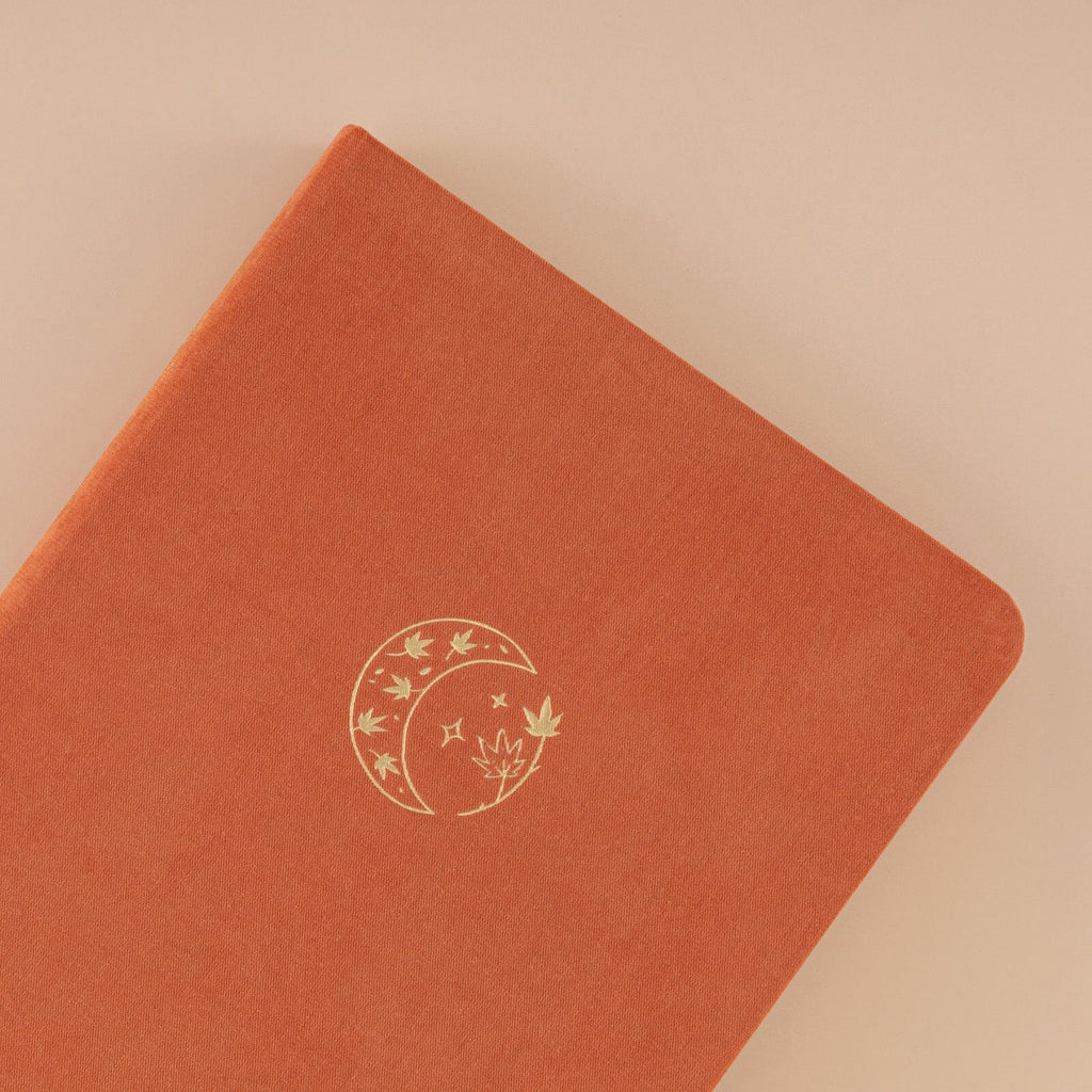 Burnt Orange Velvet Planner — Grid Paper | Metallic Gold Edging