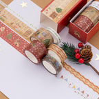 Christmas Gold Foil Washi Tape Set (5 Rolls)