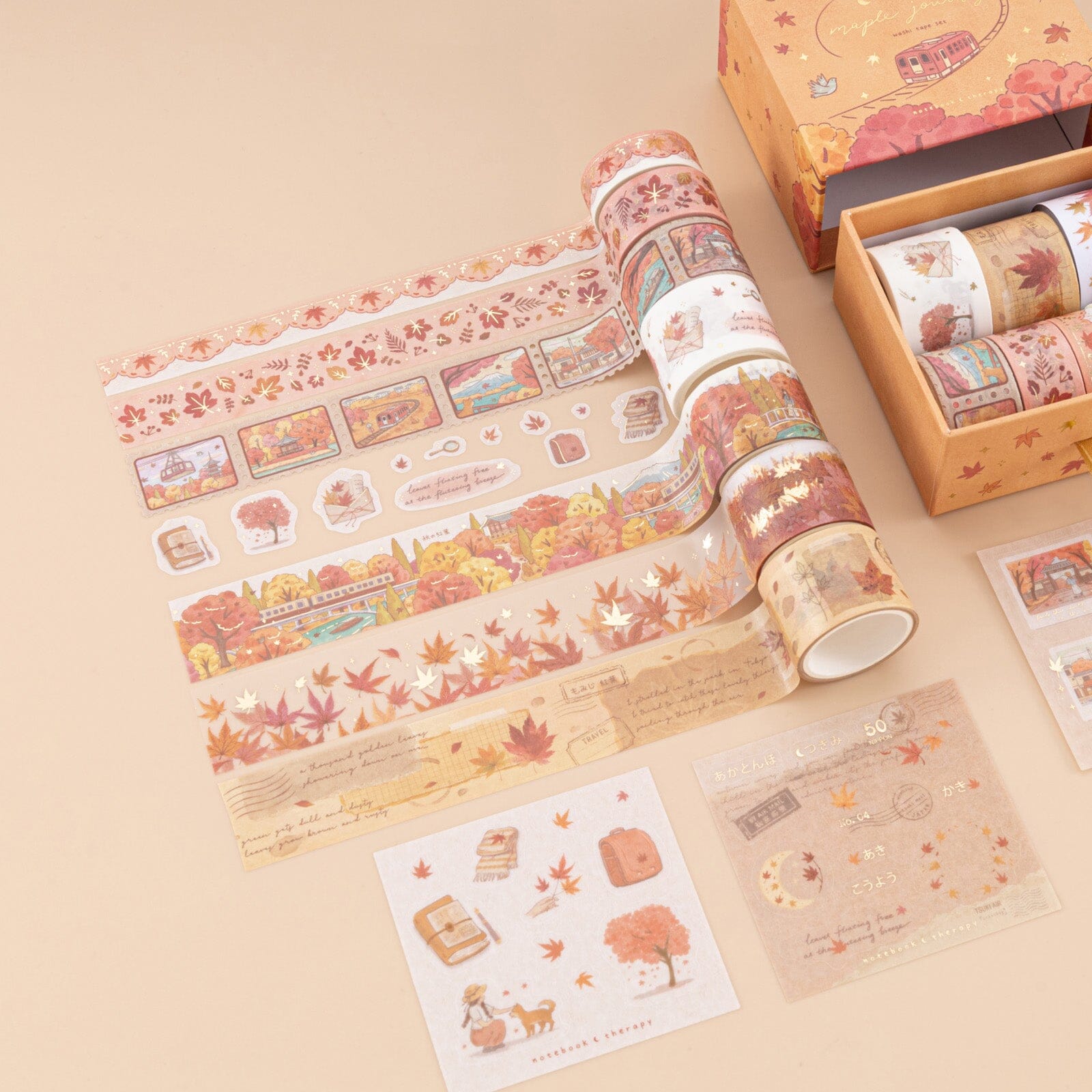 Autumn Maple Washi Tape Set (7 Rolls)