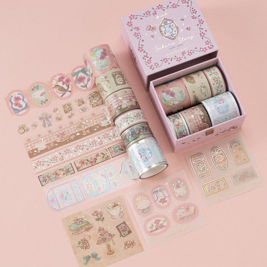 Cherry Blossom Fantasy Washi Tape Set (6 Rolls)