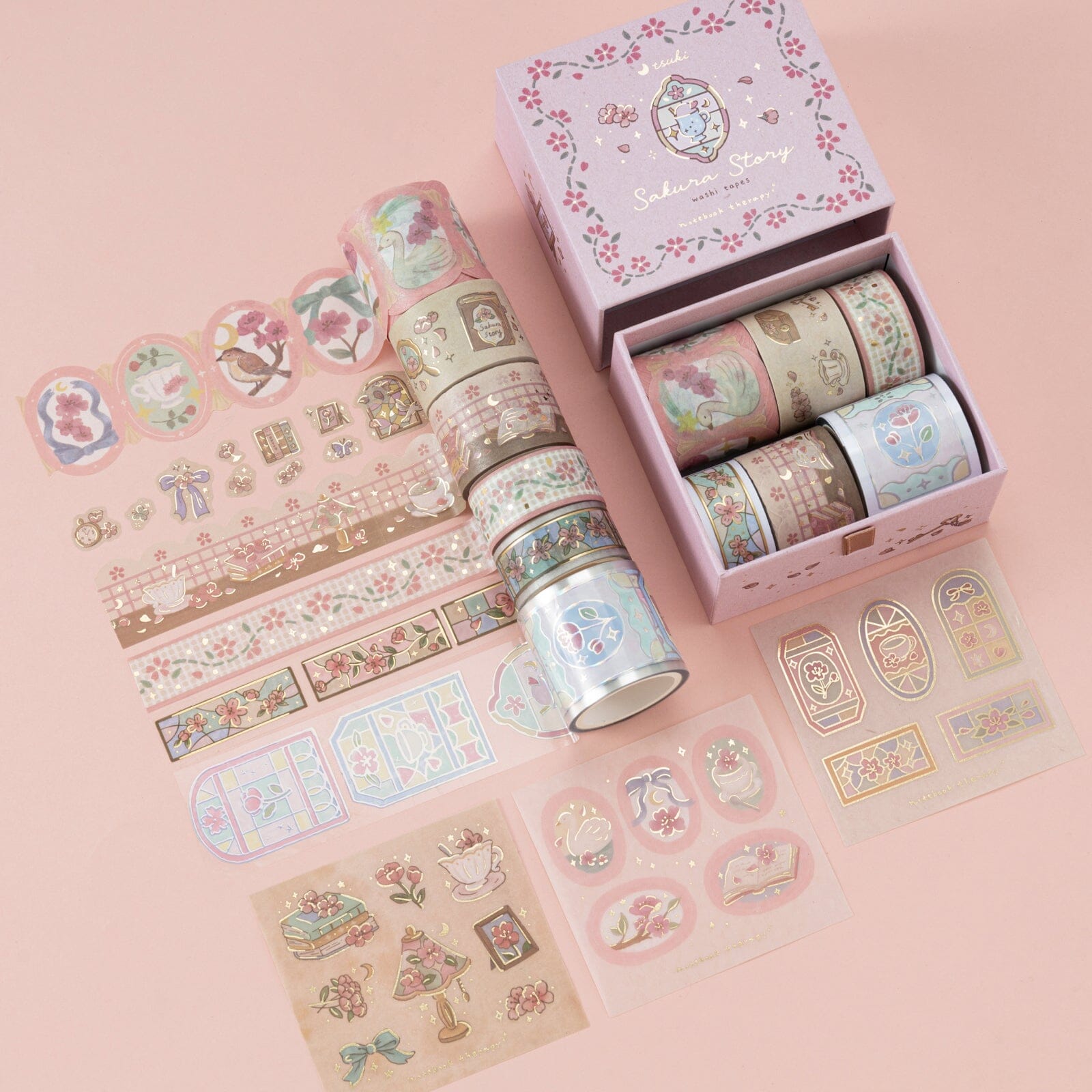 Cherry Blossom Fantasy Washi Tape Set (6 Rolls)