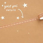 Christmas Gold Foil Washi Tape Set (5 Rolls)