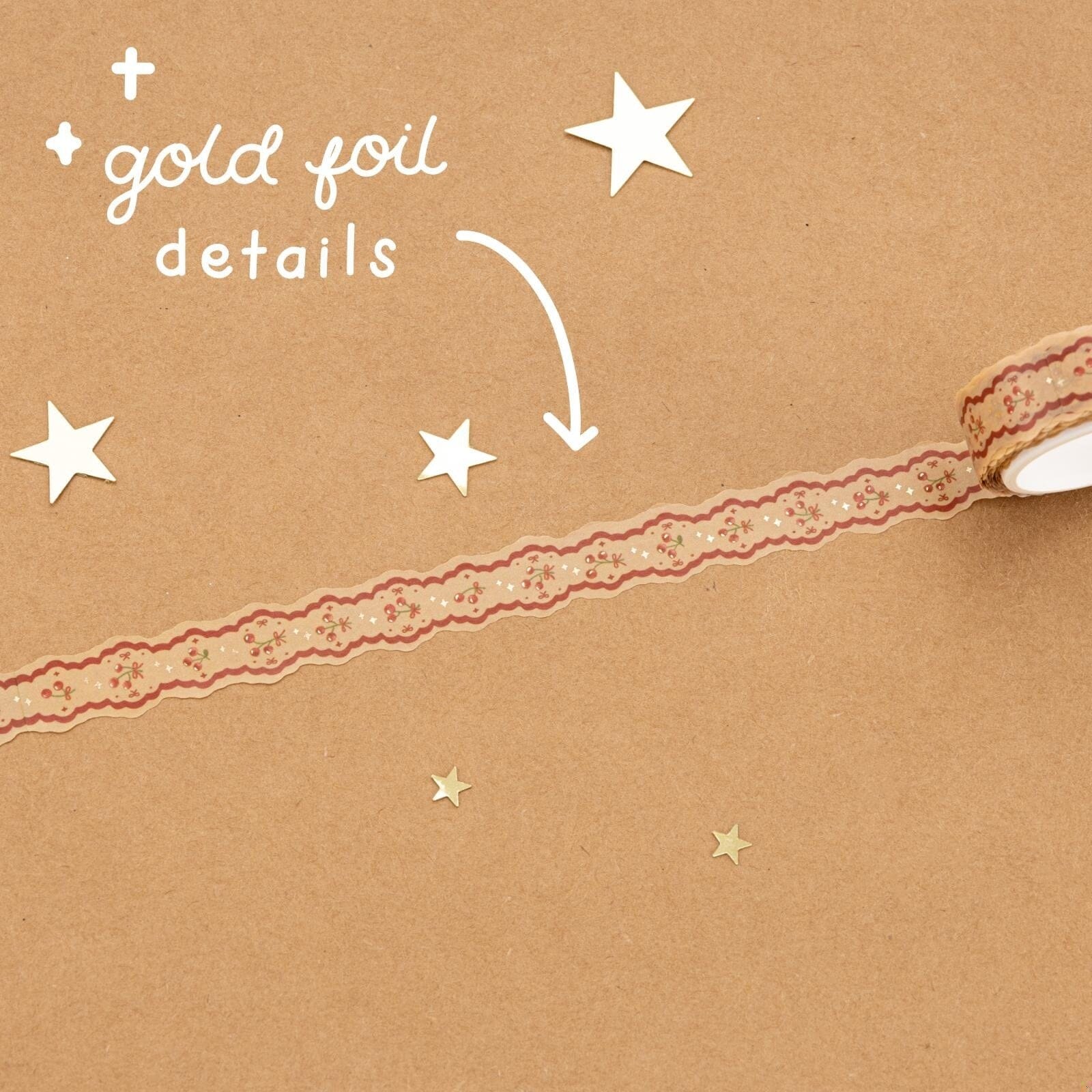 Christmas Gold Foil Washi Tape Set (5 Rolls)