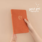Burnt Orange Velvet Planner — Grid Paper | Metallic Gold Edging