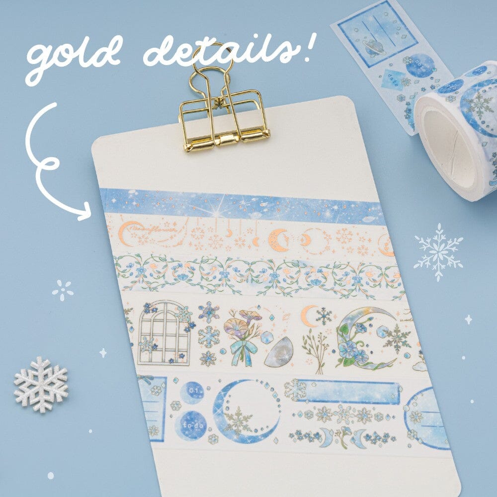 Winter Moonflower Washi Tape Set (5 Rolls)