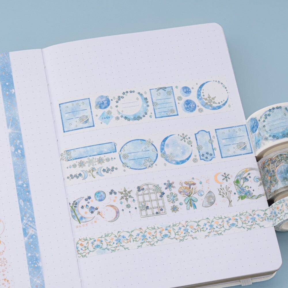Winter Moonflower Washi Tape Set (5 Rolls)