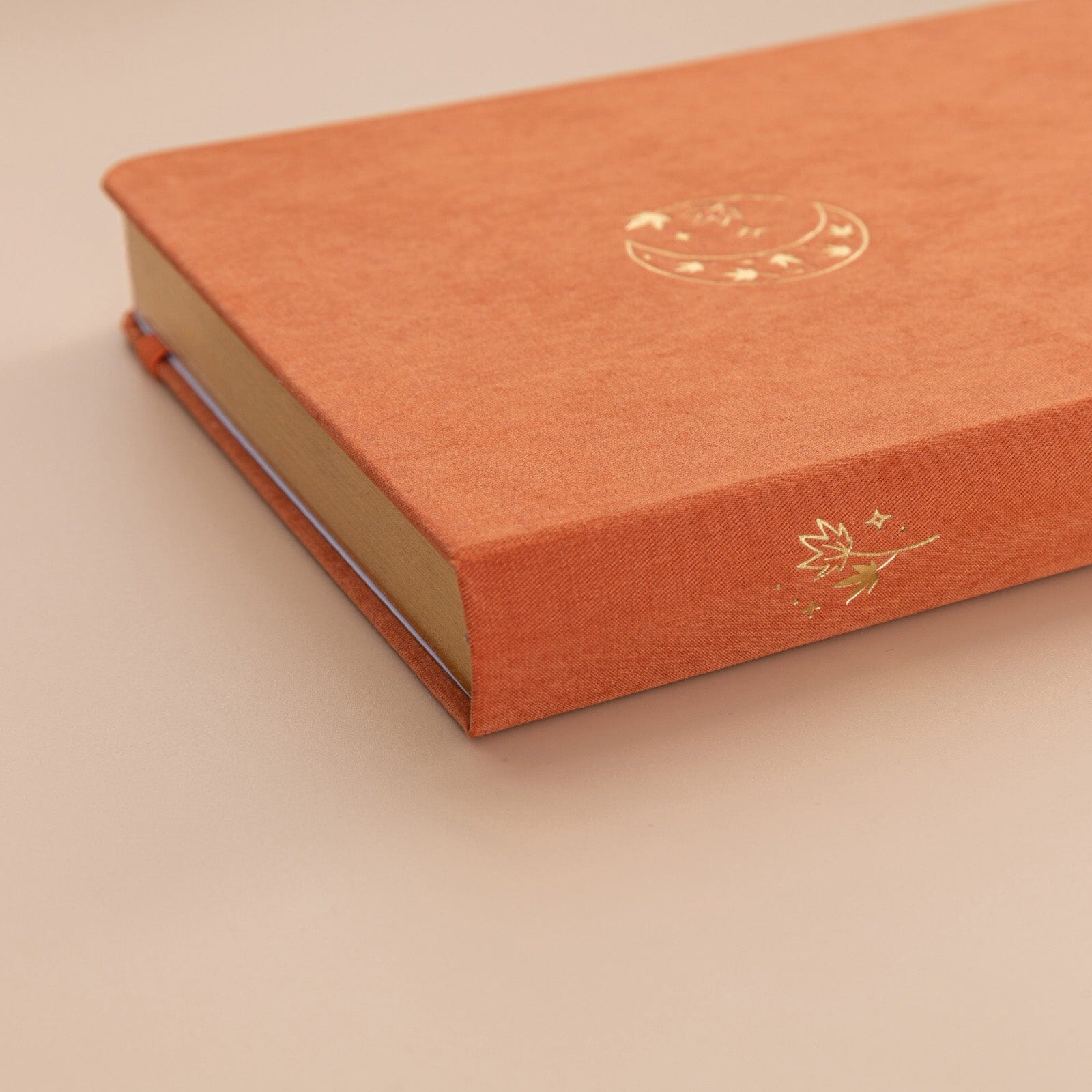 Burnt Orange Velvet Planner — Grid Paper | Metallic Gold Edging