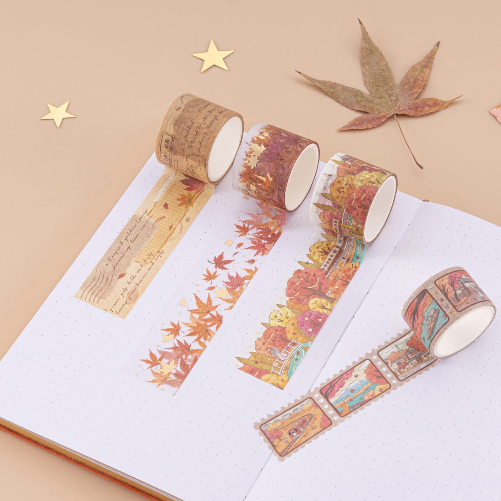 Autumn Maple Washi Tape Set (7 Rolls)