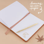 Burnt Orange Velvet Planner — Grid Paper | Metallic Gold Edging