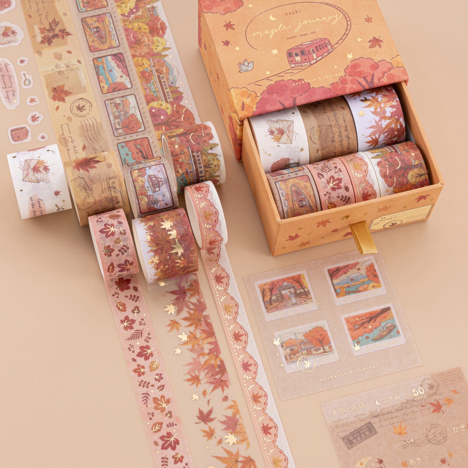 Autumn Maple Washi Tape Set (7 Rolls)