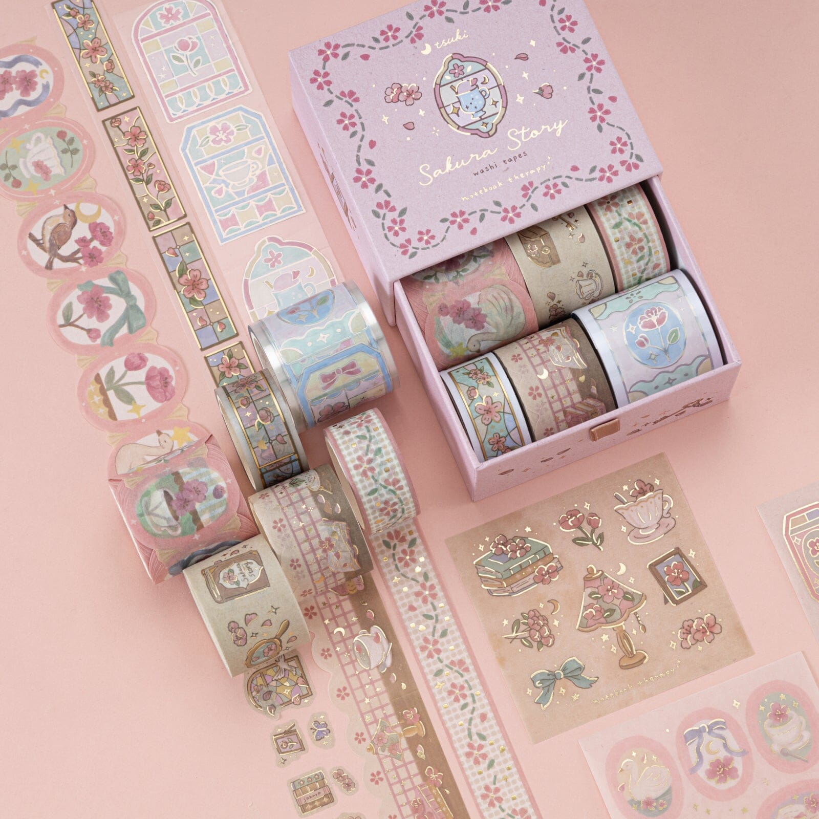 Cherry Blossom Fantasy Washi Tape Set (6 Rolls)