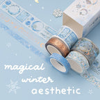 Winter Moonflower Washi Tape Set (5 Rolls)