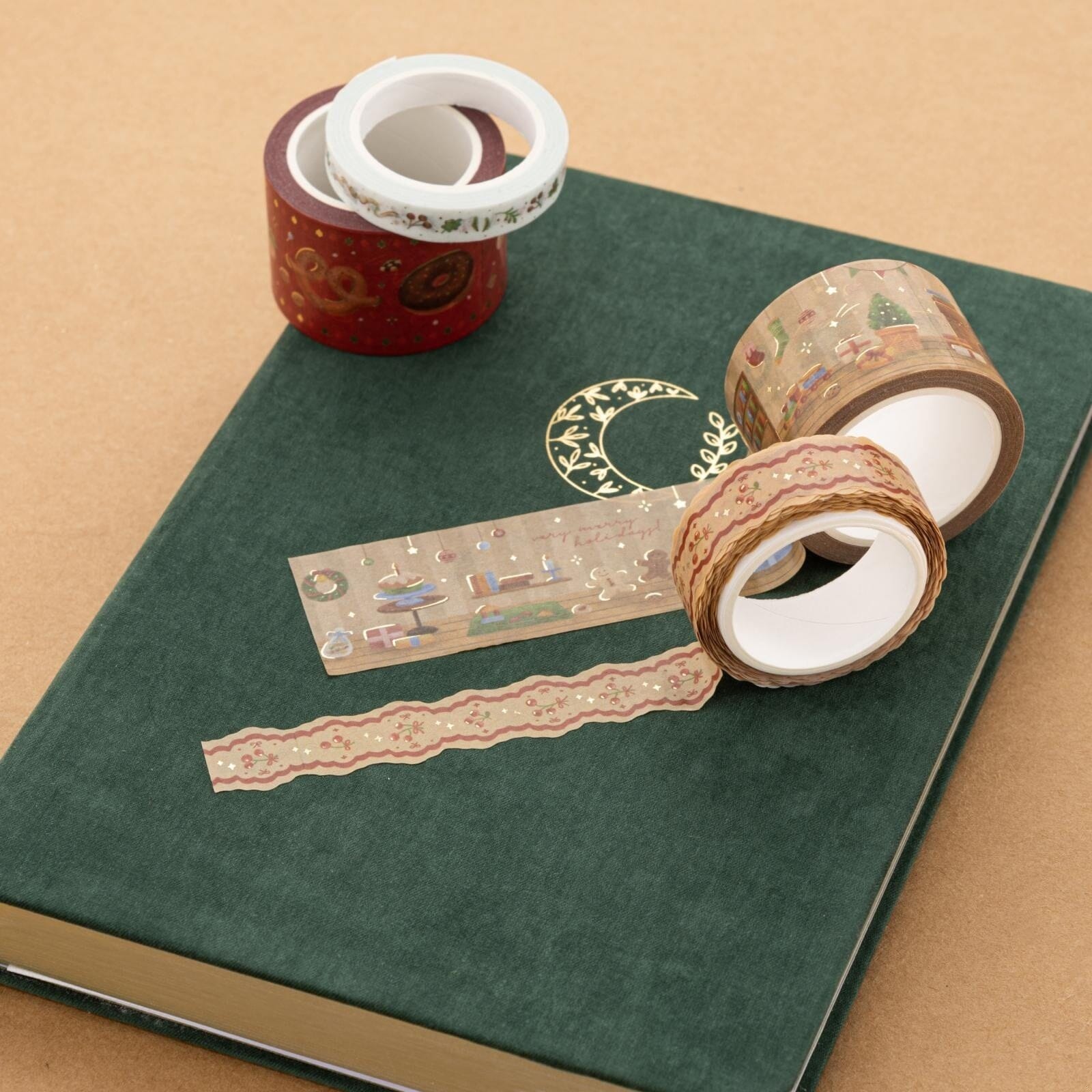 Christmas Gold Foil Washi Tape Set (5 Rolls)