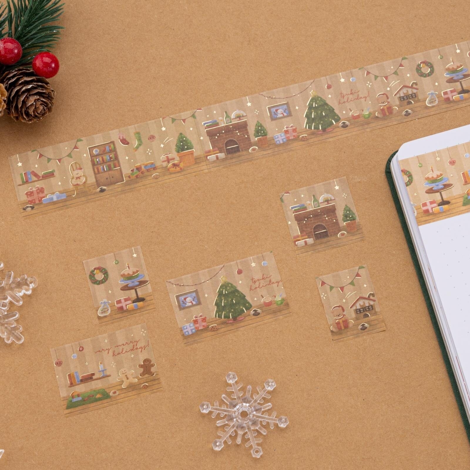 Christmas Gold Foil Washi Tape Set (5 Rolls)