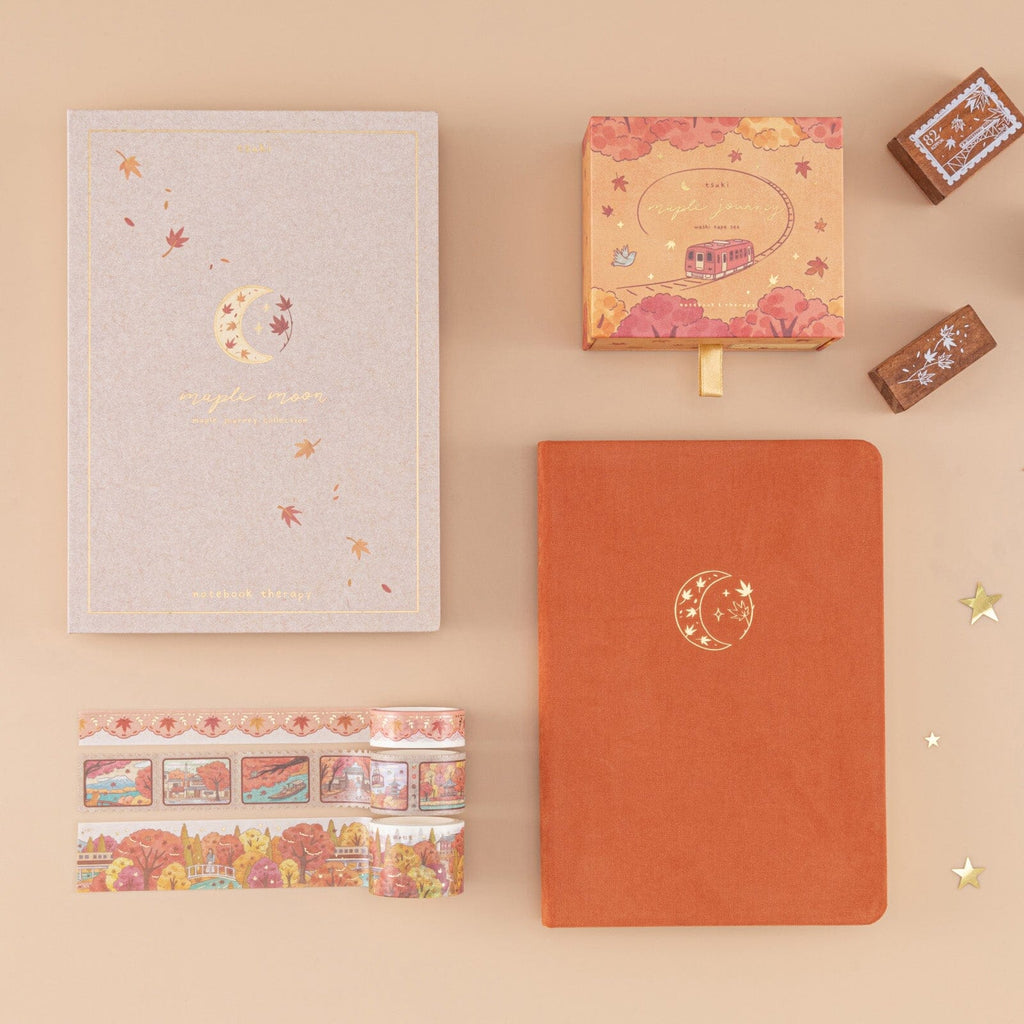 Burnt Orange Velvet Planner — Grid Paper | Metallic Gold Edging