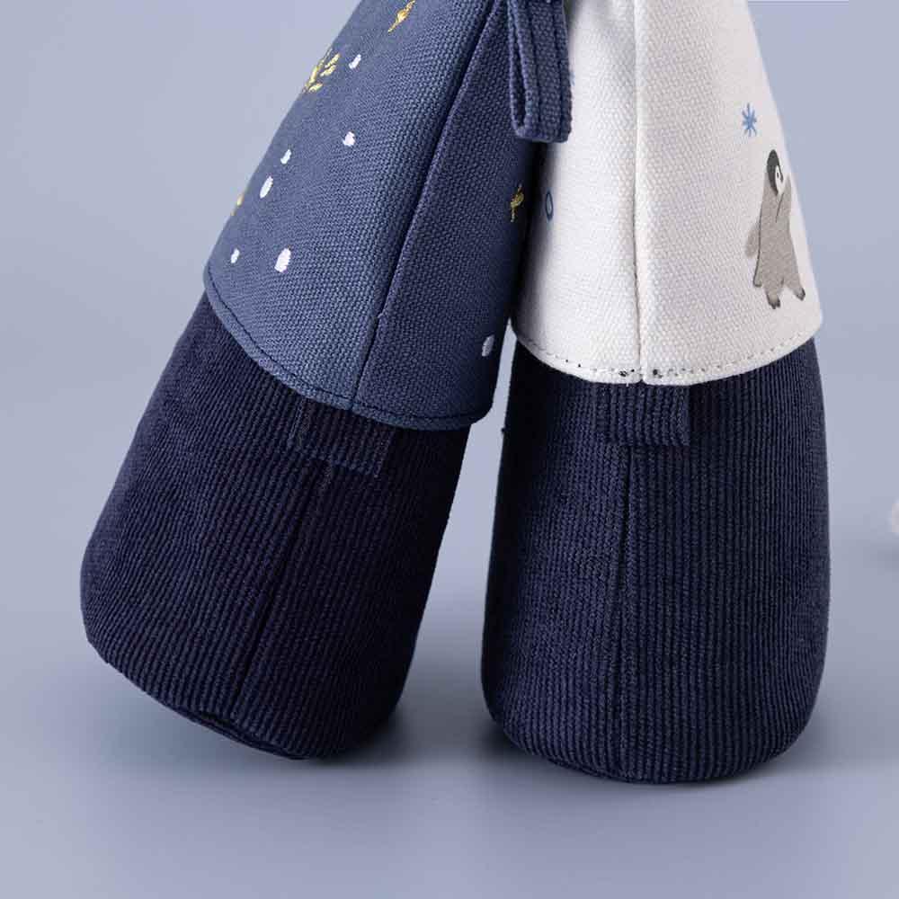 Winter Canvas Pen Pouch — Starry Night / Playful Penguin
