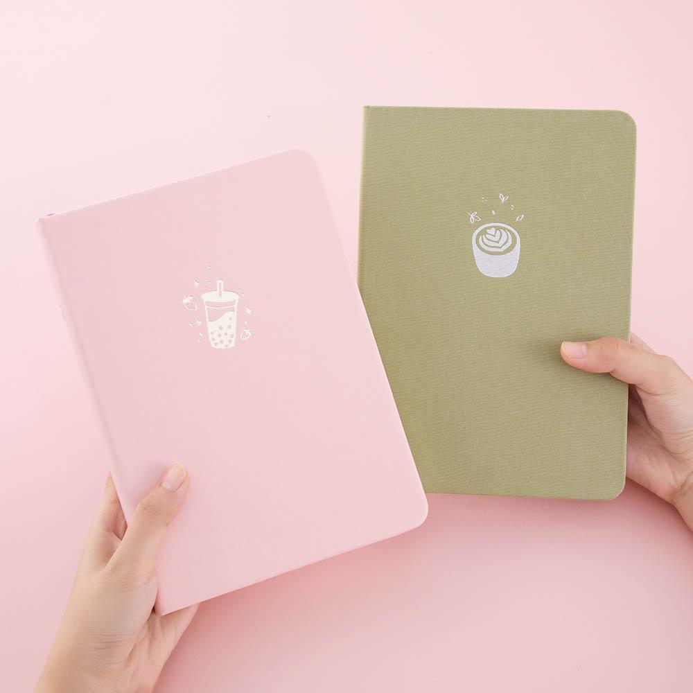 Strawberry Boba Tea Pink Vegan Leather BuJo