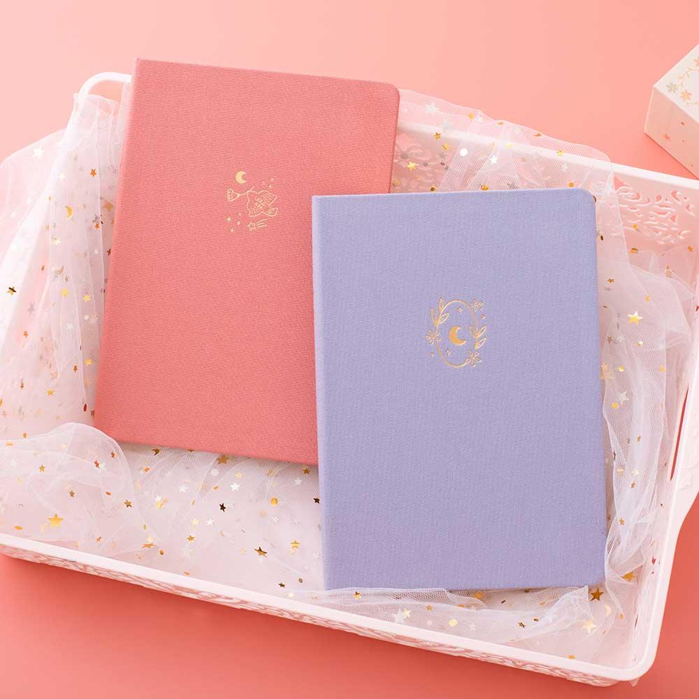 Moonflower Botanical Linen Journal — Dusty Lilac