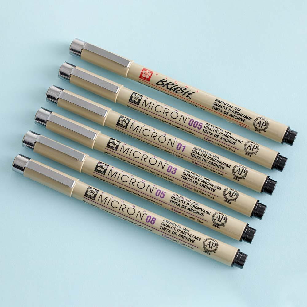 Fade-Resistant Fine-Liner Pen Set (6-Piece)