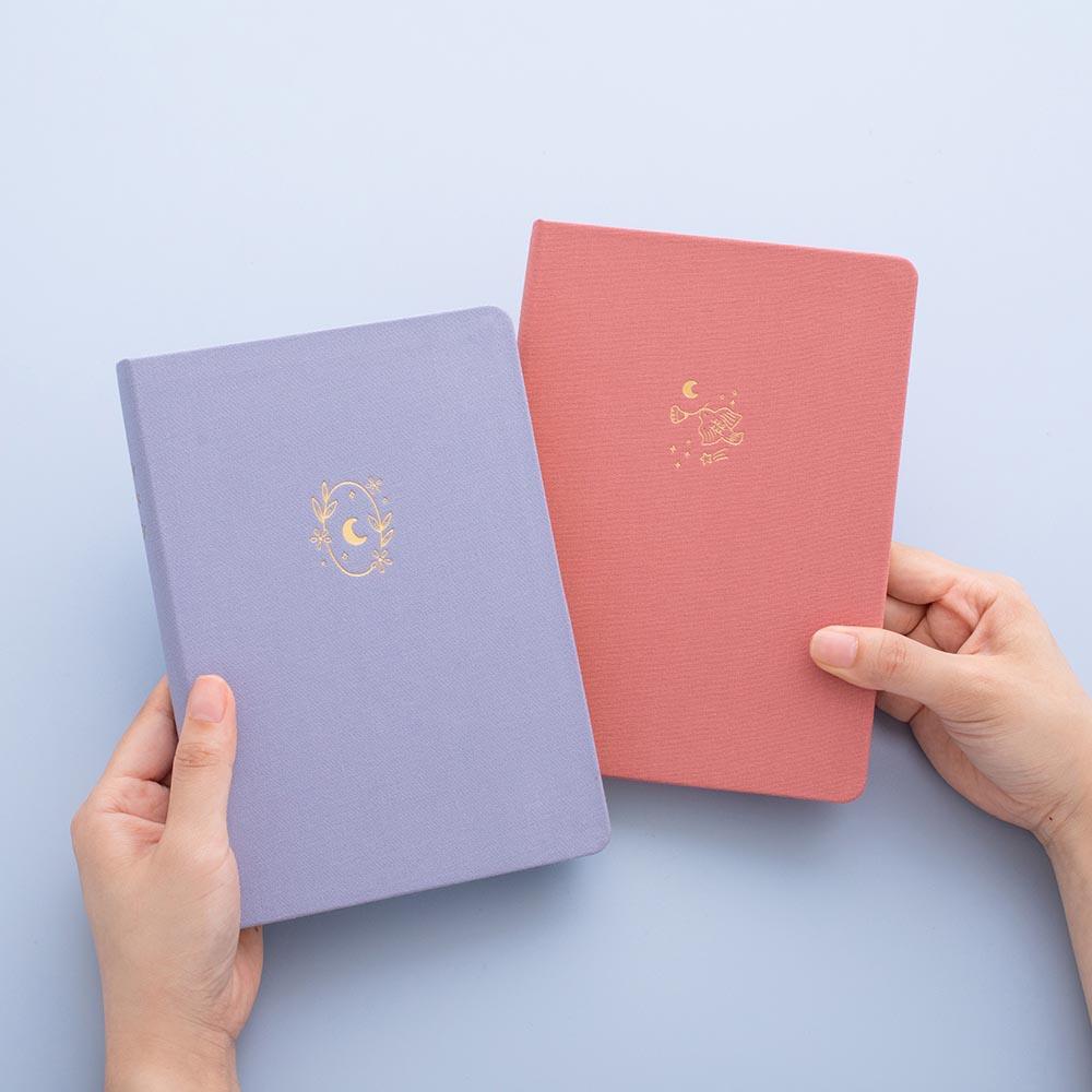 Moonflower Botanical Linen Journal — Dusty Lilac