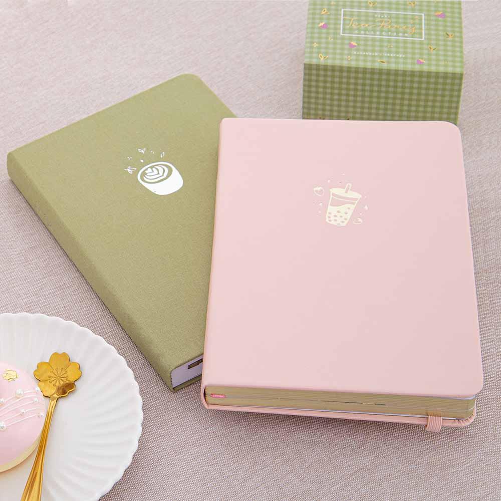 Strawberry Boba Tea Pink Vegan Leather BuJo
