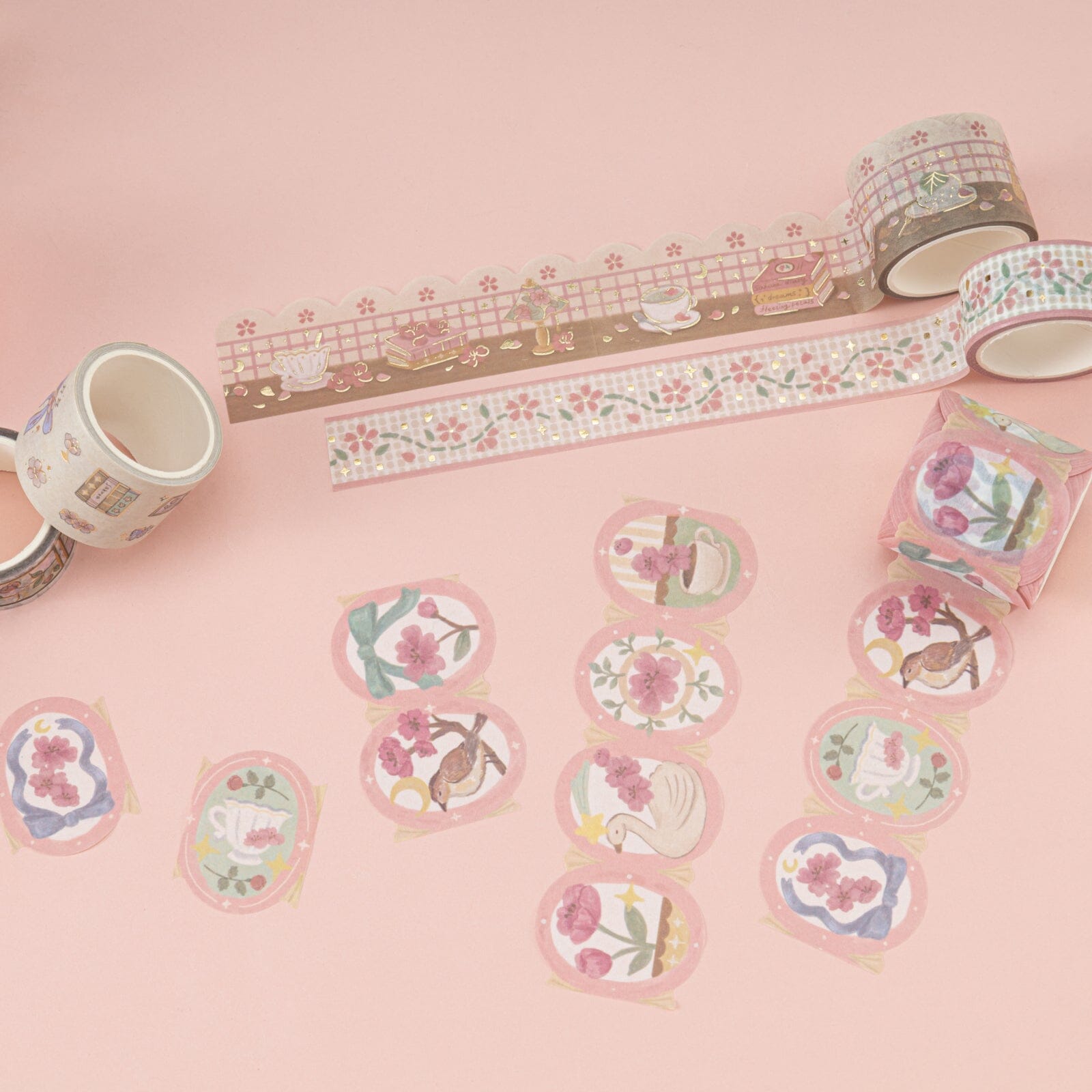 Cherry Blossom Fantasy Washi Tape Set (6 Rolls)