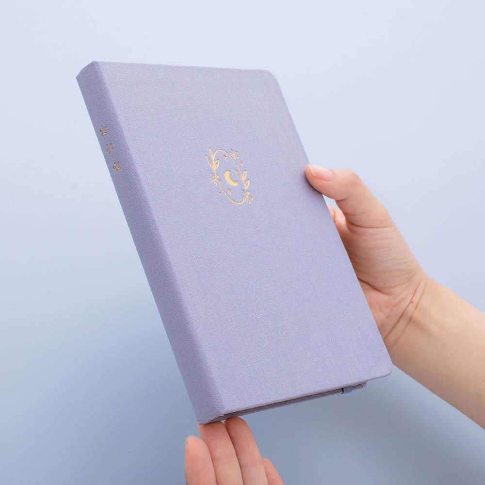 Moonflower Botanical Linen Journal — Dusty Lilac