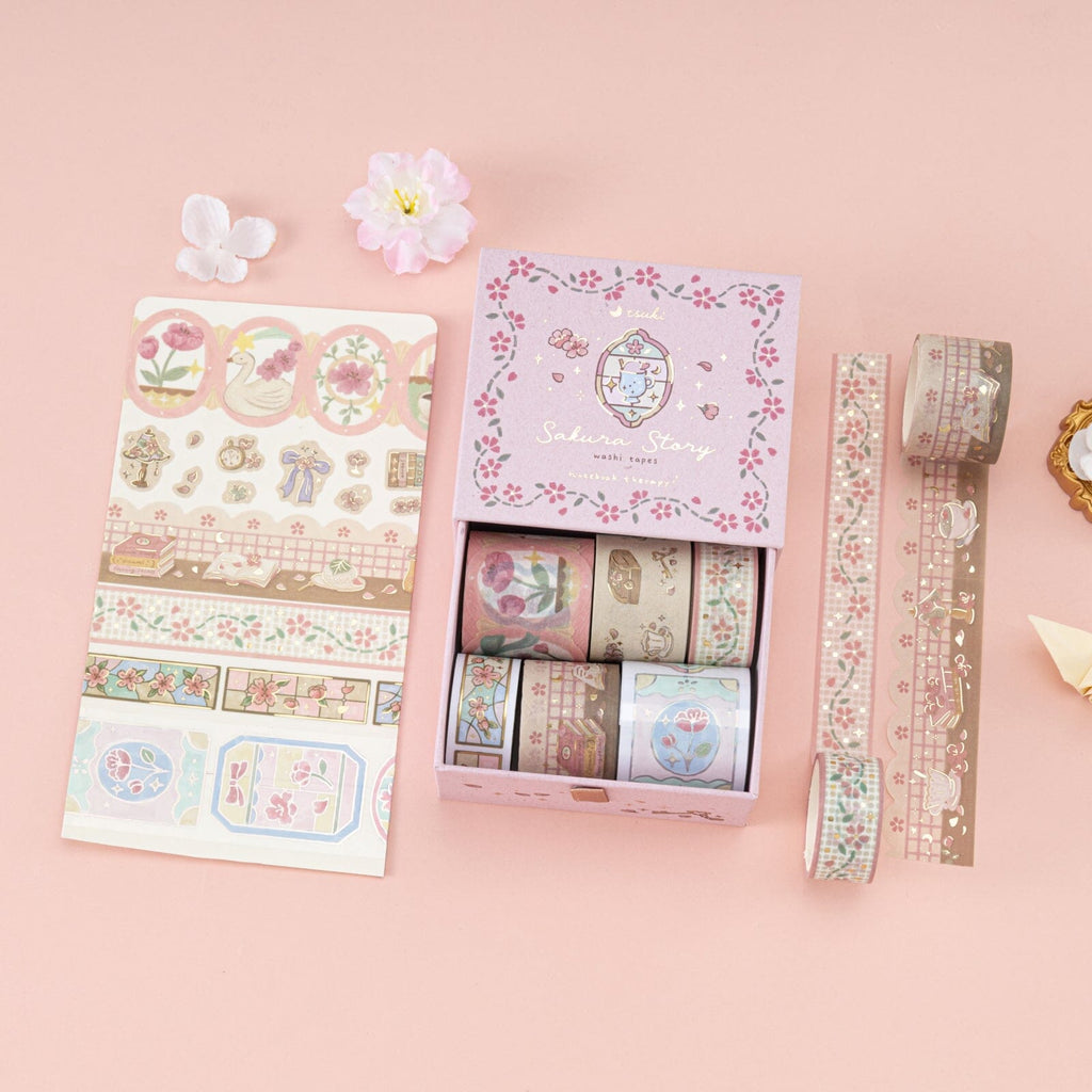 Cherry Blossom Fantasy Washi Tape Set (6 Rolls)