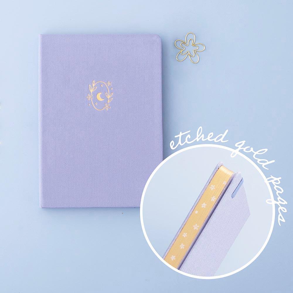 Moonflower Botanical Linen Journal — Dusty Lilac