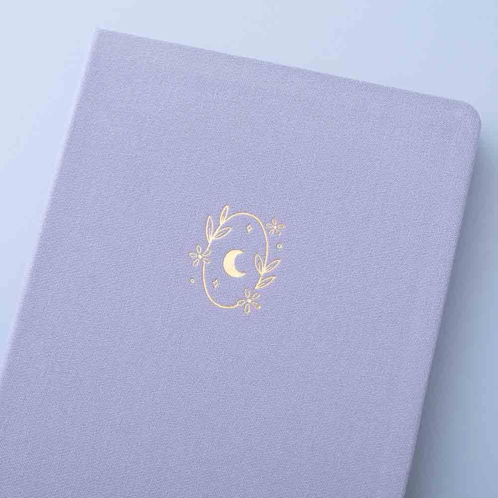 Moonflower Botanical Linen Journal — Dusty Lilac