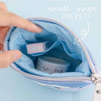 Sky Blue Dual-Use Pencil Pouch/Holder — 100% Pure Canvas | Accented with Lavender Purple