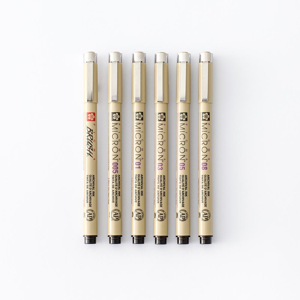 Fade-Resistant Fine-Liner Pen Set (6-Piece)
