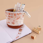 Autumn Maple Retractable Pen Pouch — 2-in-1 Pen Holder & Pouch Stone / Maple Red