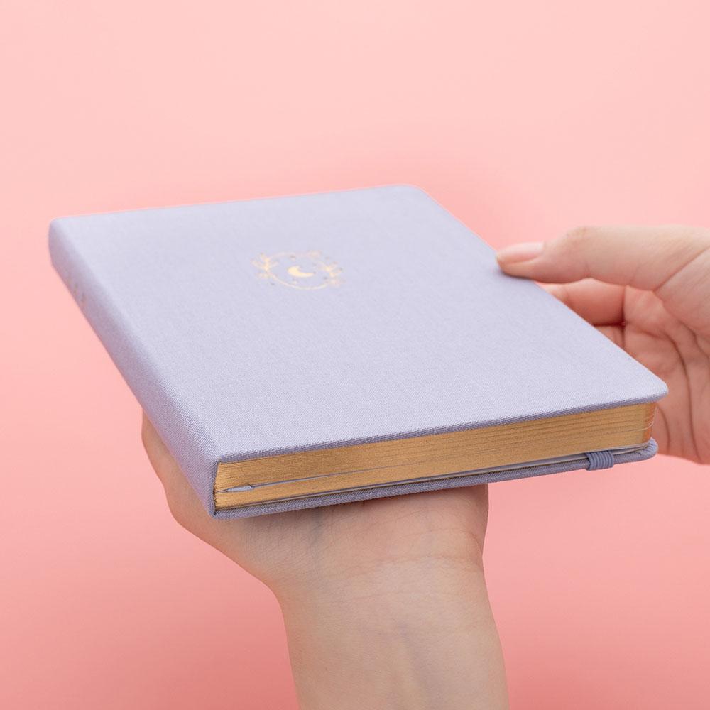 Moonflower Botanical Linen Journal — Dusty Lilac