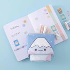 Sky Blue Dual-Use Pencil Pouch/Holder — 100% Pure Canvas | Accented with Lavender Purple