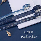 Dream Whale Deep Blue Ocean Washi Tape Set (5 Rolls)