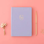 Moonflower Botanical Linen Journal — Dusty Lilac