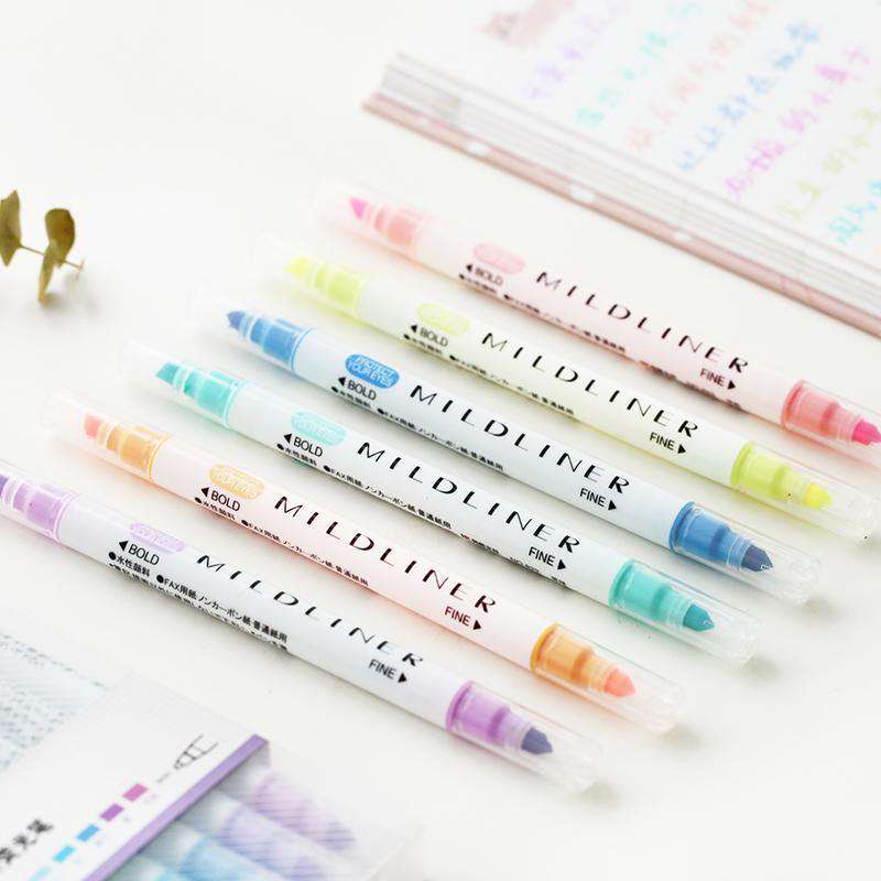 Soft Pastel Dual-Tip Highlighters (12 Colors)