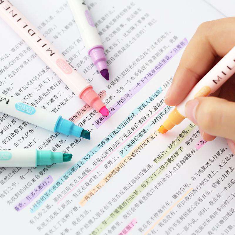 Soft Pastel Dual-Tip Highlighters (12 Colors)